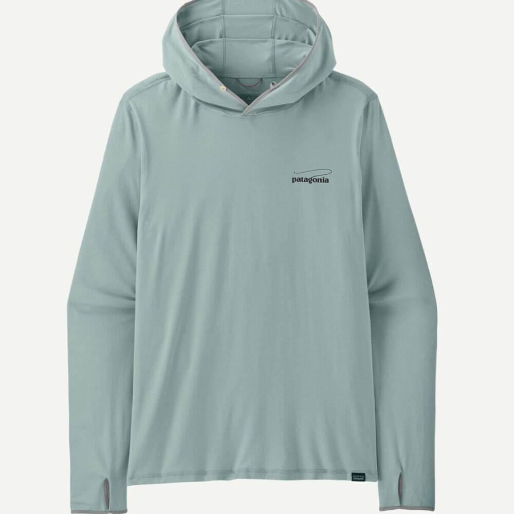 NWT Patagonia M's Tropic Comfort Natural Graphic Hoody- Casting Logo/ Thermal Bl